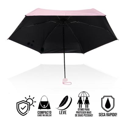 Imagem de Guarda-chuva BOLSINHA Estiloso com Alça e com Proteção Solar UV Compacto Design Moderno e Elegante