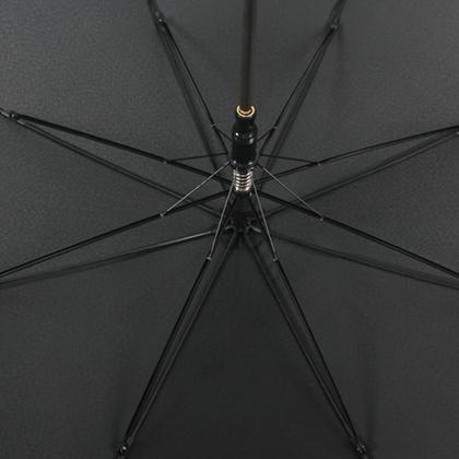 Imagem de Guarda Chuva Clássico Grande Preto Fazzoletti Automático 104cm Longo Cabo de Madeira