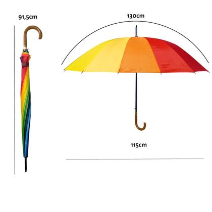 Imagem de Guarda Chuva Colorido Arco Iris Guarda Chuva Bengala Arco Iris 16 varetas