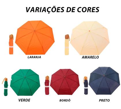 Imagem de Guarda-chuva Compacto Unissex com Variações de Cores Vibrantes e Elegantes um Design Atual Reforçado e Resistente