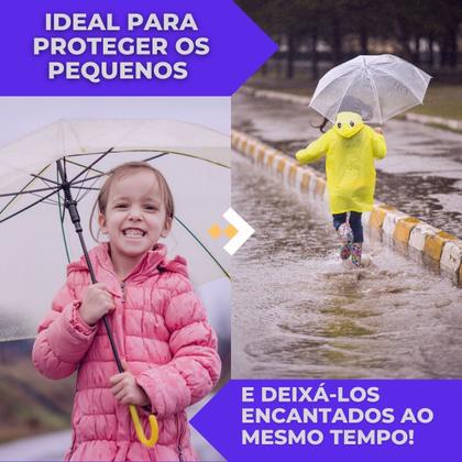 Imagem de Guarda Chuva Cúpula Infantil Transparente com Unicórnio Super Proteção