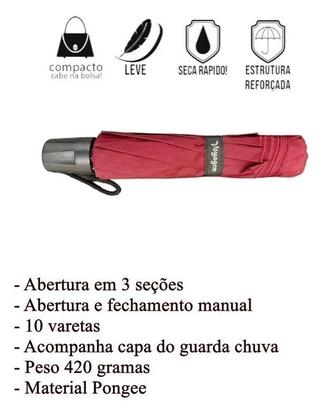 Imagem de Guarda Chuva Grande Liso Resistente Cabe Na Bolsa Voyagem