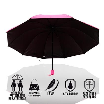 Imagem de Guarda Chuva Grande Reforçado Cabe Na Bolsa Colorido Liso Sombrinha Com Proteção Solar  BLACKOUT