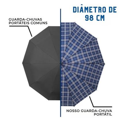 Imagem de Guarda-chuva Individual Compacto Portátil Xadrez Clássico Capa Protetora à Prova D'água