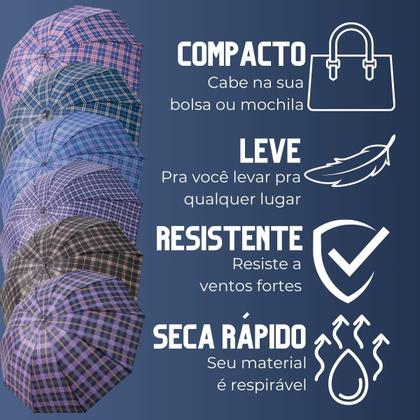 Imagem de Guarda-chuva Individual Compacto Portátil Xadrez Clássico Capa Protetora à Prova D'água