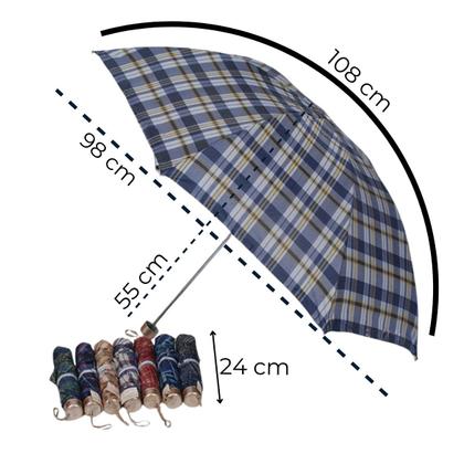 Imagem de Guarda-chuva Individual Compacto Portátil Xadrez Clássico Capa Protetora à Prova D'água