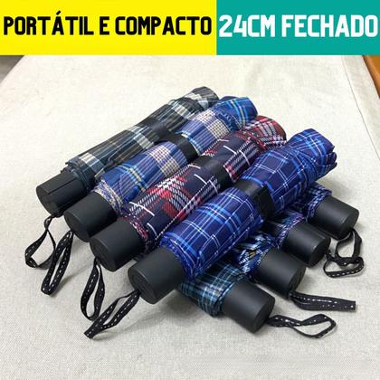 Imagem de Guarda-chuva Individual Compacto Portátil Xadrez Clássico Capa Protetora à Prova D'água