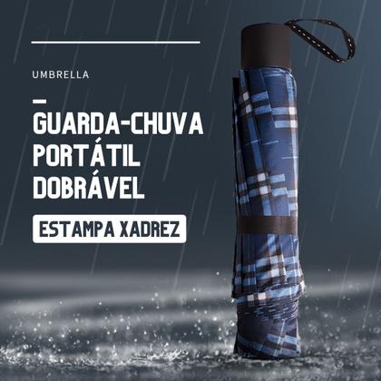 Imagem de Guarda-chuva Individual Compacto Portátil Xadrez Clássico Capa Protetora à Prova D'água