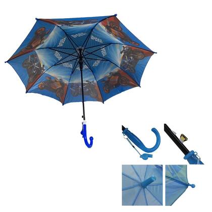 Imagem de Guarda Chuva Infantil com apito para Menino: Abertura Automática Estampa Sortida Carro ou Moto