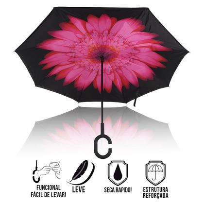 Imagem de Guarda Chuva Invertido Reforçado Tecido Duplo  Invertido Estampado