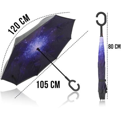 Imagem de Guarda Chuva Invertido Reforçado Tecido Duplo  Invertido Estampado