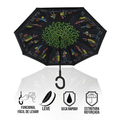Imagem de Guarda Chuva Invertido Reforçado Tecido Duplo  Invertido Estampado