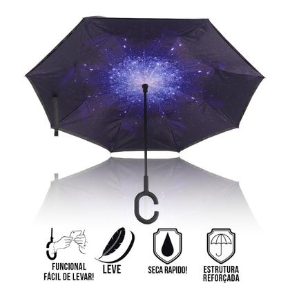 Imagem de Guarda Chuva Invertido Reforçado Tecido Duplo  Invertido Estampado