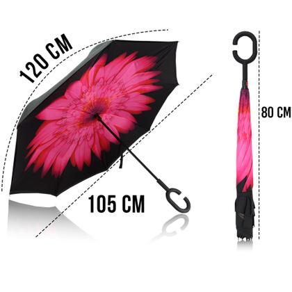 Imagem de Guarda Chuva Invertido Reforçado Tecido Duplo Para Carros  Invertido Estampado