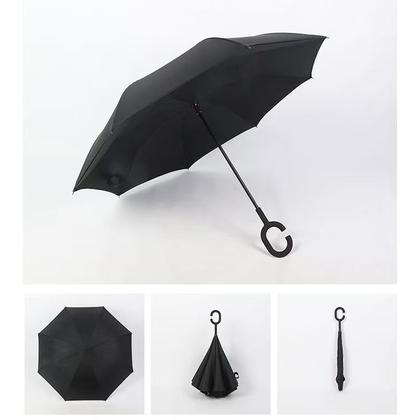 Imagem de Guarda Chuva Invertido Tecido Duplo Impermeável Reforçado Contra Guarda-Chuva Para Carro