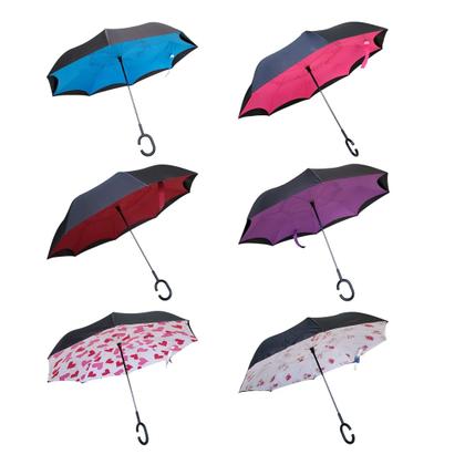 Imagem de Guarda Chuva Invertido Tecido Duplo Impermeável Reforçado Sombrinha