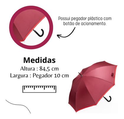 Imagem de Guarda Chuva Original Grande Abre Manual Reforçado Unissex - Preto