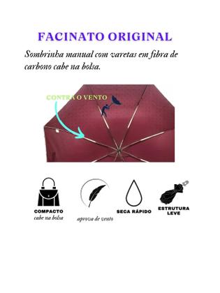 Imagem de Guarda Chuva Proteção Solar FACINATO T3102B VINHO
