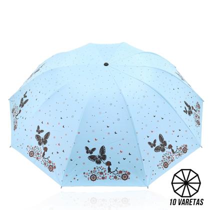 Imagem de Guarda chuva Reforçado com Proteção Solar Grande Amplitude Tecido Resistente Cabe na Bolsa Abertura Manual - BORBOLETA