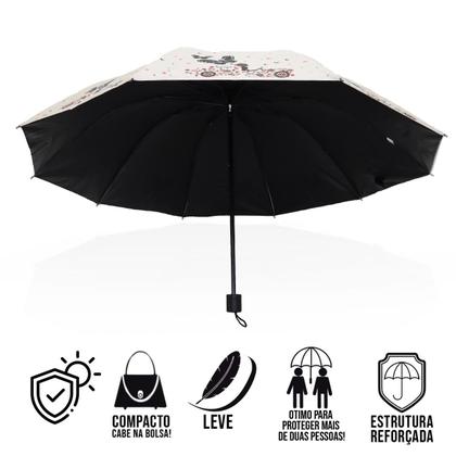 Imagem de Guarda chuva Reforçado com Proteção Solar Grande Amplitude Tecido Resistente Cabe na Bolsa Abertura Manual - BORBOLETA
