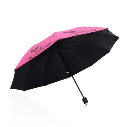 Imagem de Guarda chuva Reforçado com Proteção Solar Grande Amplitude Tecido Resistente Cabe na Bolsa Abertura Manual - BORBOLETA