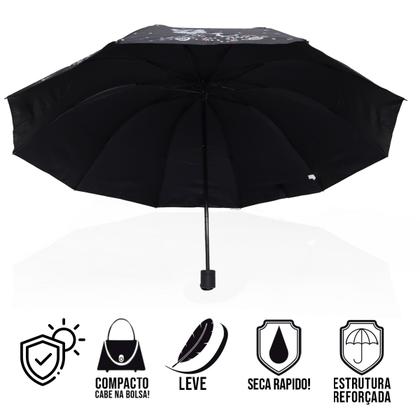 Imagem de Guarda chuva Reforçado com Proteção Solar Grande Amplitude Tecido Resistente Cabe na Bolsa Abertura Manual - BORBOLETA