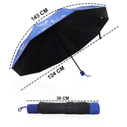 Imagem de Guarda chuva Reforçado com Proteção Solar Grande Amplitude Tecido Resistente Cabe na Bolsa Abertura Manual - BORBOLETA