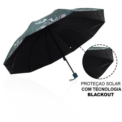 Imagem de Guarda chuva Reforçado com Proteção Solar Grande Amplitude Tecido Resistente Cabe na Bolsa Abertura Manual - BORBOLETA