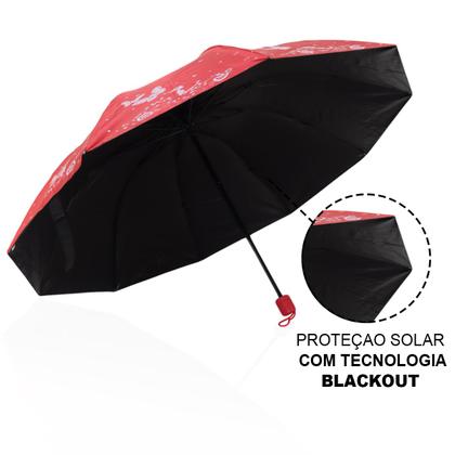 Imagem de Guarda chuva Reforçado com Proteção Solar Grande Amplitude Tecido Resistente Cabe na Bolsa Abertura Manual - BORBOLETA