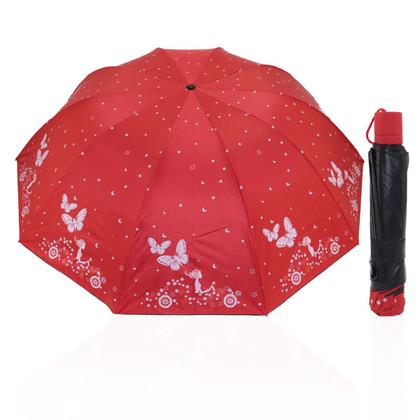 Imagem de Guarda chuva Reforçado com Proteção Solar Grande Amplitude Tecido Resistente Cabe na Bolsa Abertura Manual - BORBOLETA