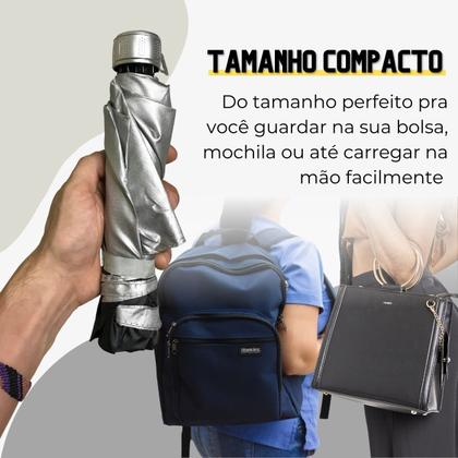 Imagem de Guarda-chuva Sombrinha Colorido Pequeno com Proteção UV Conforto Térmico