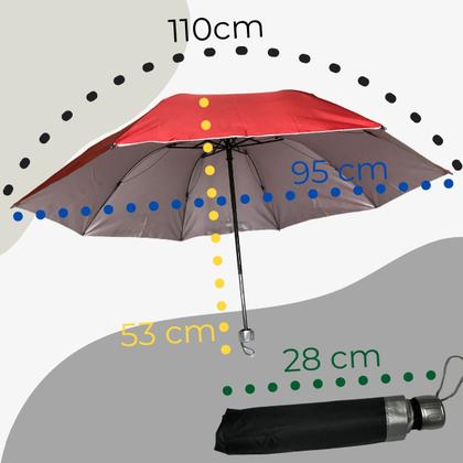 Imagem de Guarda-chuva Sombrinha Colorido Pequeno com Proteção UV Conforto Térmico