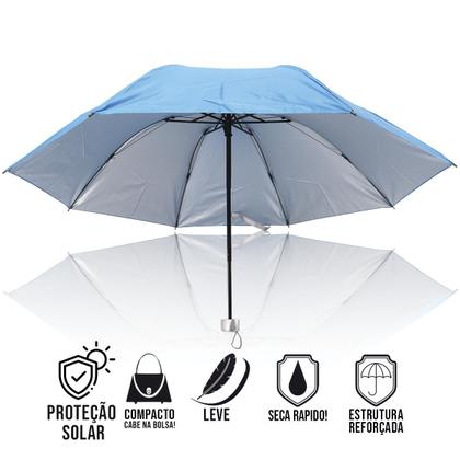 Imagem de Guarda Chuva Sombrinha Com Proteção Solar UV Resistente Contra Vento Unissex Compacto Resistente Leve Confortavel / 1050