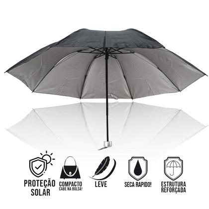 Imagem de Guarda Chuva Sombrinha Com Proteção Solar UV Resistente Contra Vento Unissex Compacto Resistente Leve Confortavel / 1050