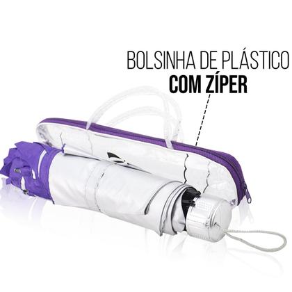 Imagem de Guarda Chuva Sombrinha Com Proteção Solar UV Resistente Contra Vento Unissex Compacto Resistente Leve Confortavel / 1050