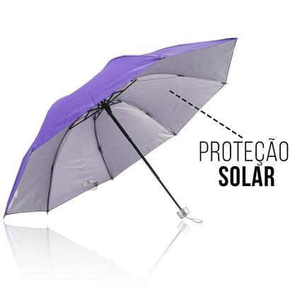 Imagem de Guarda Chuva Sombrinha Com Proteção Solar UV Resistente Contra Vento Unissex Compacto Resistente Leve Confortavel / 1050