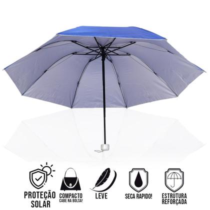 Imagem de Guarda Chuva Sombrinha Com Proteção Solar UV Resistente Contra Vento Unissex Compacto Resistente Leve Confortavel / 1050