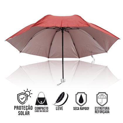 Imagem de Guarda Chuva Sombrinha Com Proteção Solar UV Resistente Contra Vento Unissex Compacto Resistente Leve Confortavel / 1050