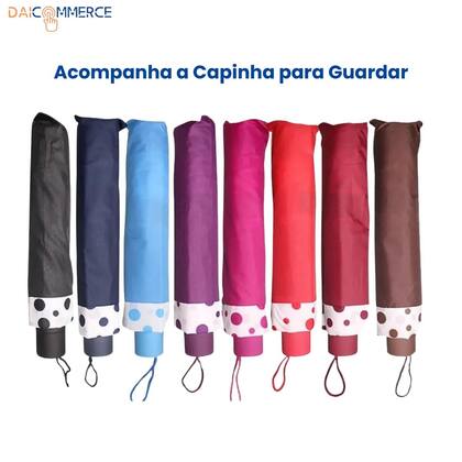 Imagem de Guarda Chuva Sombrinha Grande Com Bolinha Cabo Emborrachado