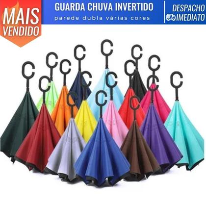 Imagem de Guarda Chuva Sombrinha Invertido 57cm Manual Dupla Face Color