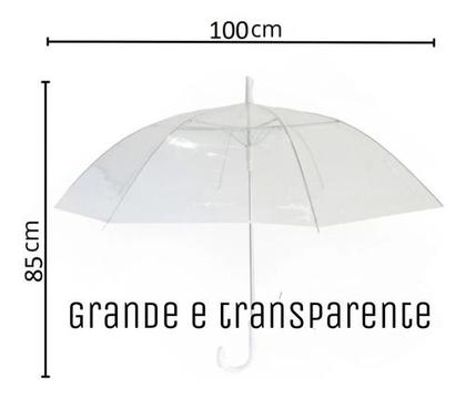 Imagem de Guarda Chuva Sombrinha Transparente Automático Reforçado 881