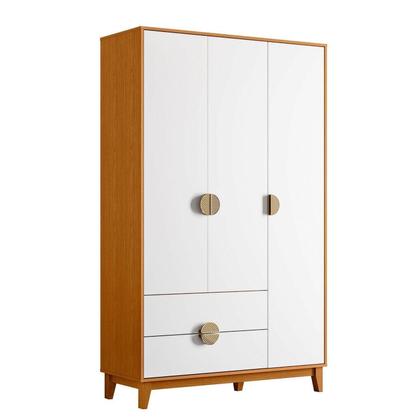 Imagem de Guarda Roupa 03 Portas e 02 Gavetas Kid Cinamomo / Branco