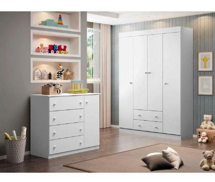 Imagem de Guarda Roupa 04 Portas E Cômoda 100% Mdf Elisa 