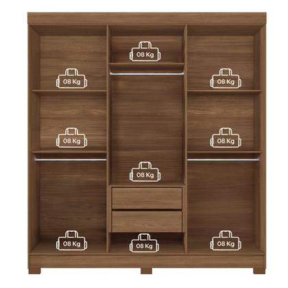 Imagem de Guarda-roupa 06 Portas 2 Gavetas Mdp Toledo