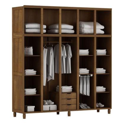 Imagem de Guarda-roupa 10 Portas Cama Cômoda 4 Gavetas Madeira Imbuia
