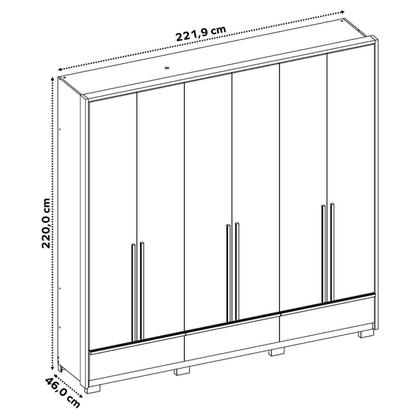Imagem de Guarda-roupa 100% Mdf com 6 Portas e 3 Gavetas 2025