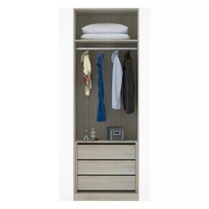 Imagem de Guarda Roupa 2 Portas 3 Gavetas 80cm Prime Plus Luciane