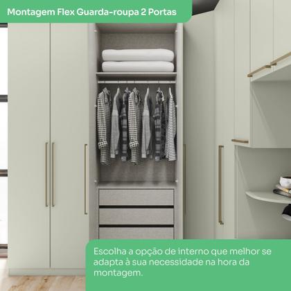 Imagem de Guarda Roupa 2 Portas 3 Gavetas Predileto Branco/Areia HP