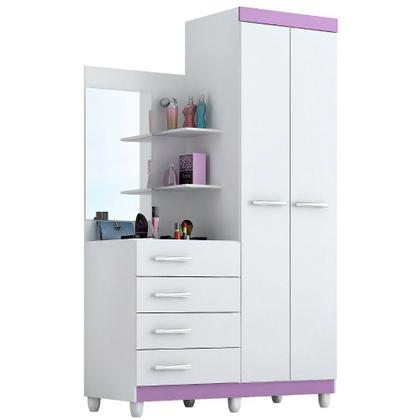 Imagem de Guarda Roupa 2 Portas 4 Gavetas MDF Flexcolor Melissa ACP Móveis