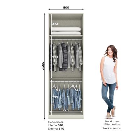 Imagem de Guarda Roupa 2 Portas com Cabideiro Seletto